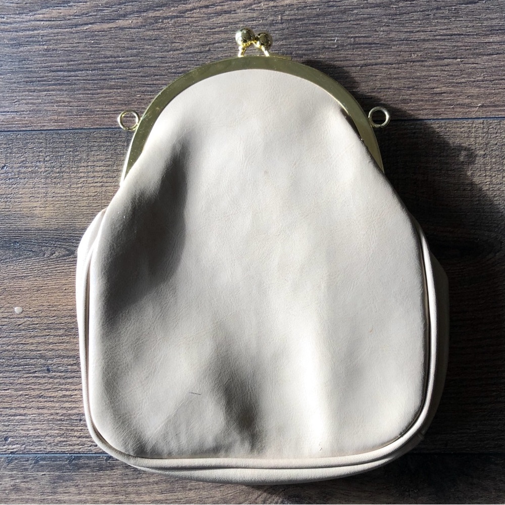 Gitano Cream Crossbody Bag with Gold Accents